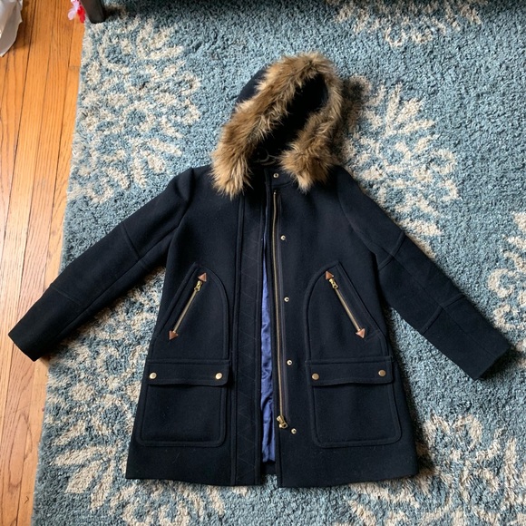 J.Crew Chateau Parka Italian Stadium Cloth Coat - Picture 1 of 2